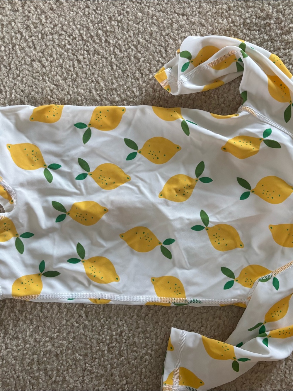 Hanna Andersson White Rash Guard with Yellow Lemon Print